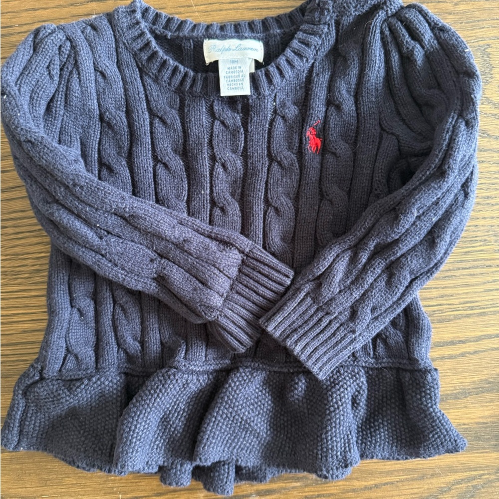 Ralph Lauren Dark Blue Cable Knit Sweater